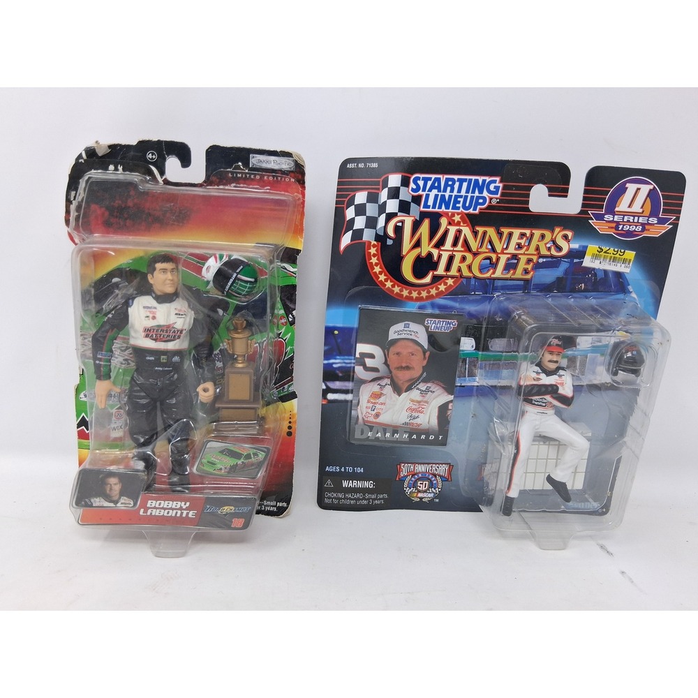 NASCAR Dale Earnhardt&Bobby Labonte Action Figure Lot Winners Circle Rd Champ. N